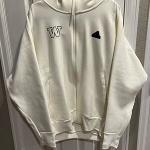 adidas Women's Cream Hoodie with Black Details